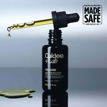 Caldera + Lab The Good | Men's Organic Moisturizing Face Serum for Dry, Sensitive, & Normal Skin – Vegan, Natural & Antioxidant Packed Skincare Facial Oil